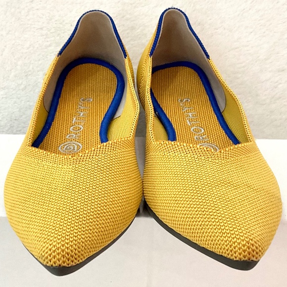 ROTHY'S Marigold Pointed Toe Ballerina Shoes Knit Washable slip on  Size 8 - Picture 6 of 13